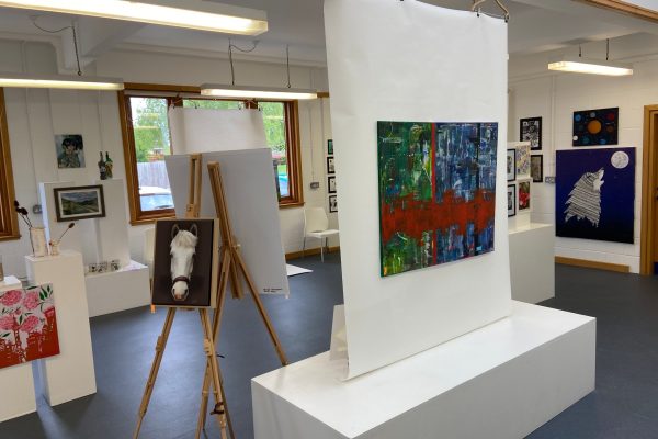 Northampton High School gallery classroom displaying student art